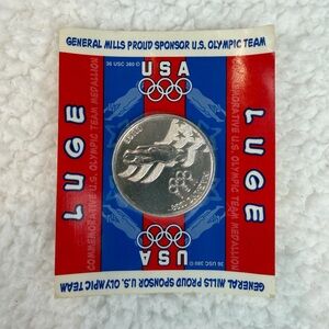 (VTG) GENERAL MILLS • Silver USA Luge Olympic Team Nagano 1998 Collectible Coin
